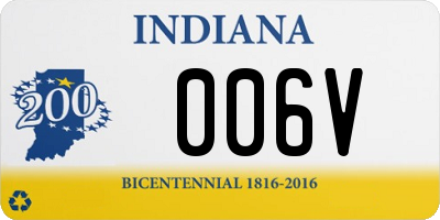 IN license plate 006V