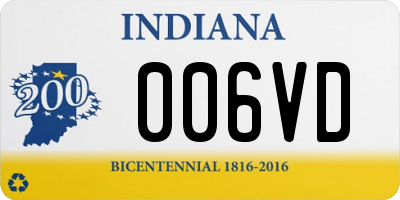 IN license plate 006VD