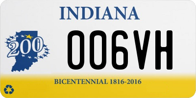 IN license plate 006VH