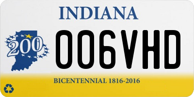 IN license plate 006VHD