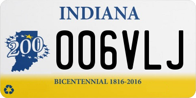 IN license plate 006VLJ
