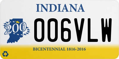 IN license plate 006VLW