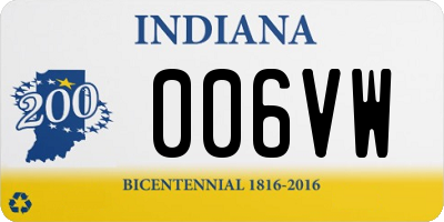 IN license plate 006VW