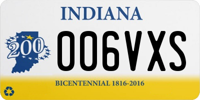 IN license plate 006VXS