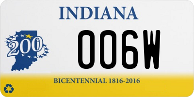 IN license plate 006W