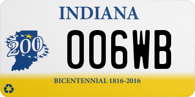 IN license plate 006WB