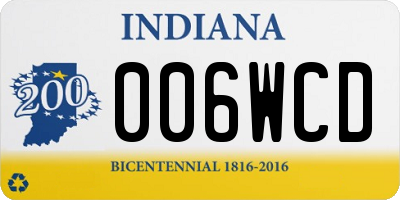 IN license plate 006WCD