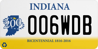 IN license plate 006WDB