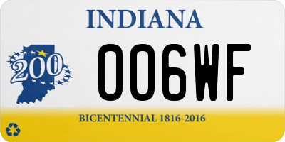 IN license plate 006WF