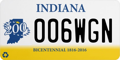 IN license plate 006WGN