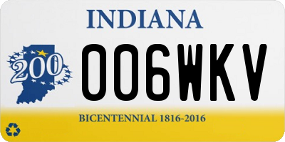 IN license plate 006WKV