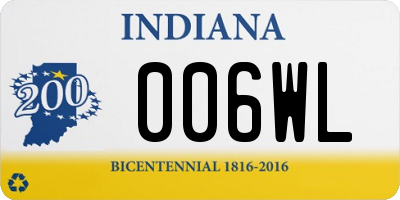 IN license plate 006WL