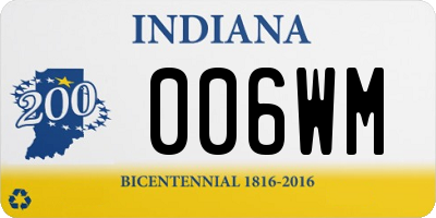 IN license plate 006WM