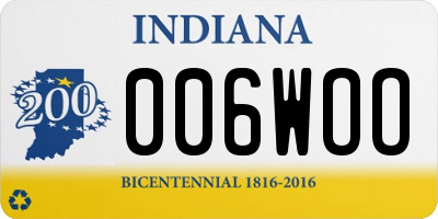 IN license plate 006WOO