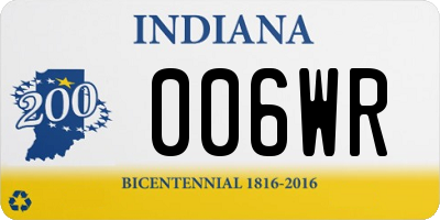 IN license plate 006WR