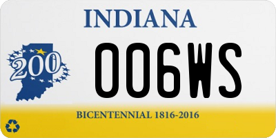 IN license plate 006WS
