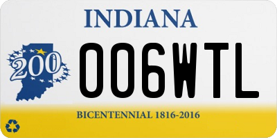 IN license plate 006WTL