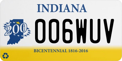 IN license plate 006WUV