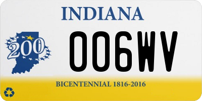 IN license plate 006WV