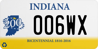 IN license plate 006WX