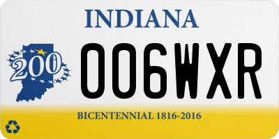 IN license plate 006WXR