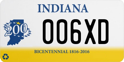 IN license plate 006XD