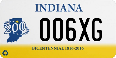 IN license plate 006XG