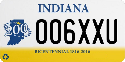 IN license plate 006XXU