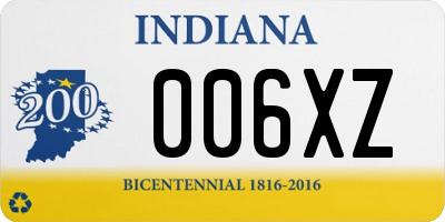 IN license plate 006XZ