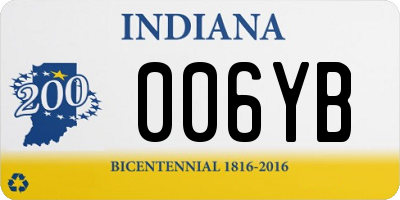 IN license plate 006YB