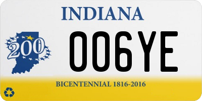 IN license plate 006YE