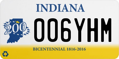 IN license plate 006YHM