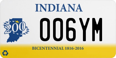 IN license plate 006YM