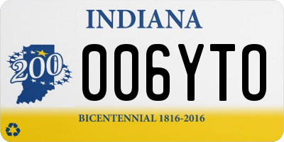 IN license plate 006YTO