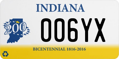 IN license plate 006YX