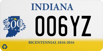 IN license plate 006YZ