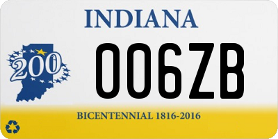 IN license plate 006ZB