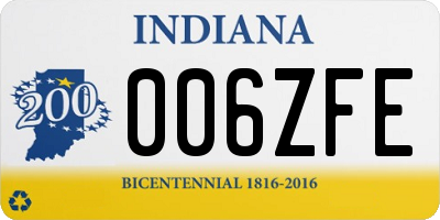 IN license plate 006ZFE