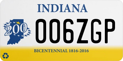 IN license plate 006ZGP