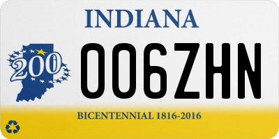 IN license plate 006ZHN