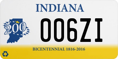 IN license plate 006ZI
