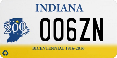 IN license plate 006ZN