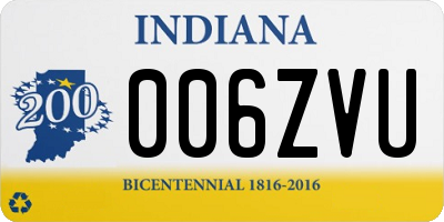 IN license plate 006ZVU