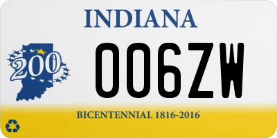 IN license plate 006ZW