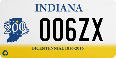 IN license plate 006ZX