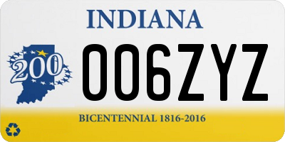 IN license plate 006ZYZ