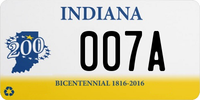 IN license plate 007A