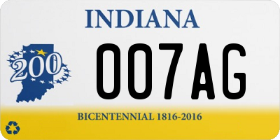 IN license plate 007AG