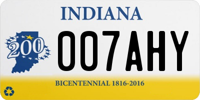 IN license plate 007AHY