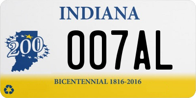 IN license plate 007AL